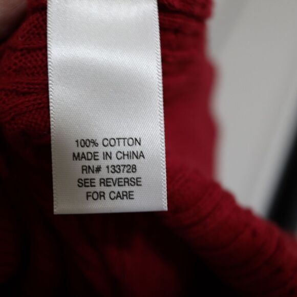 Croft & Barrow Red Henley Cable Knit Sweater Medium - Picture 13 of 14